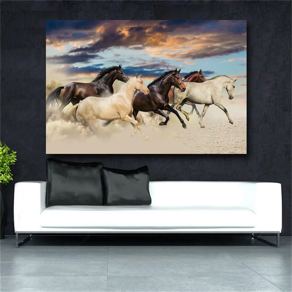 Thumbnail: #31 Canvas HD Prints Poster Home Decor Wall Art 1 Piece/Pcs Running Fine Horses 