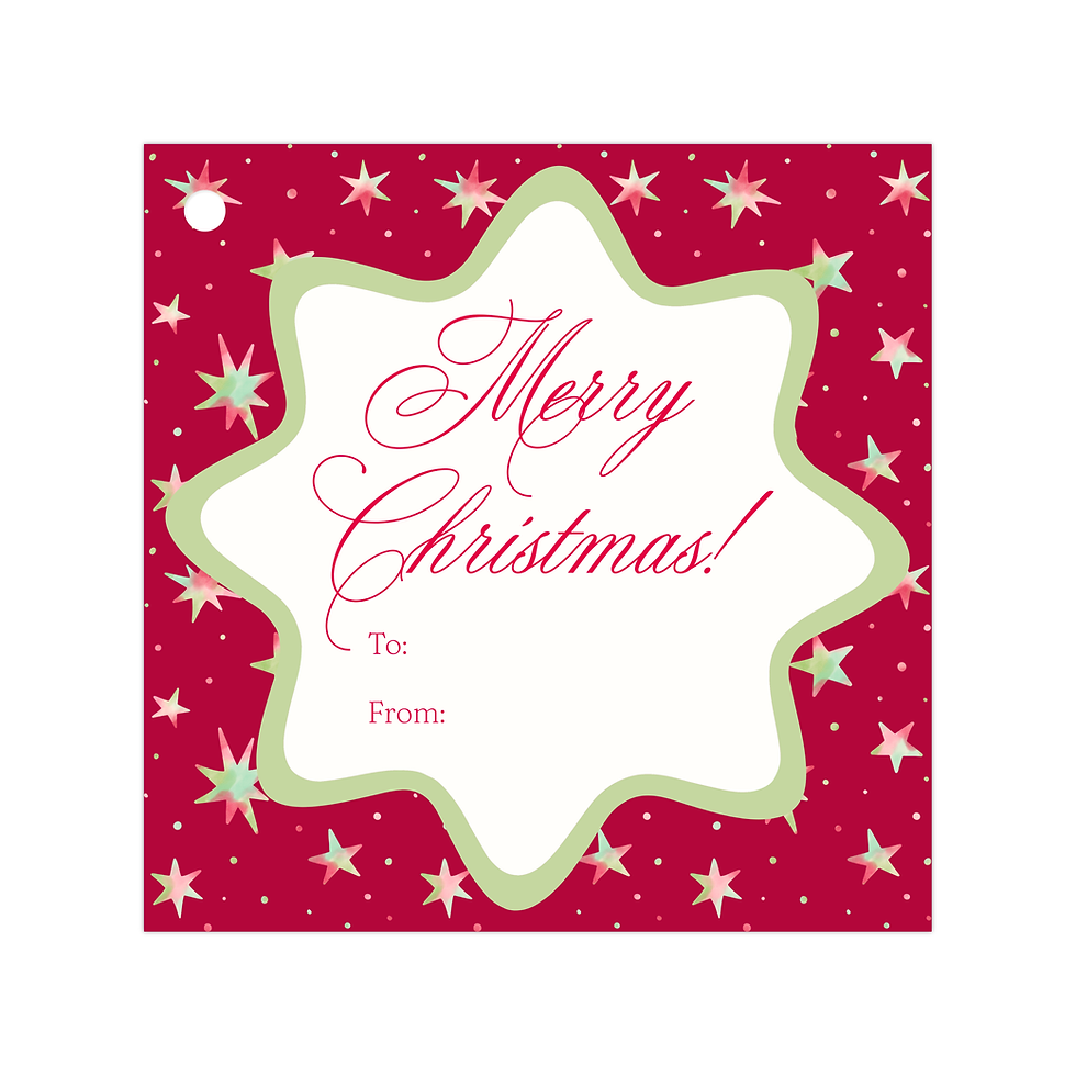 Thumbnail: Holiday Stars Gift Tags OR Sticker Labels