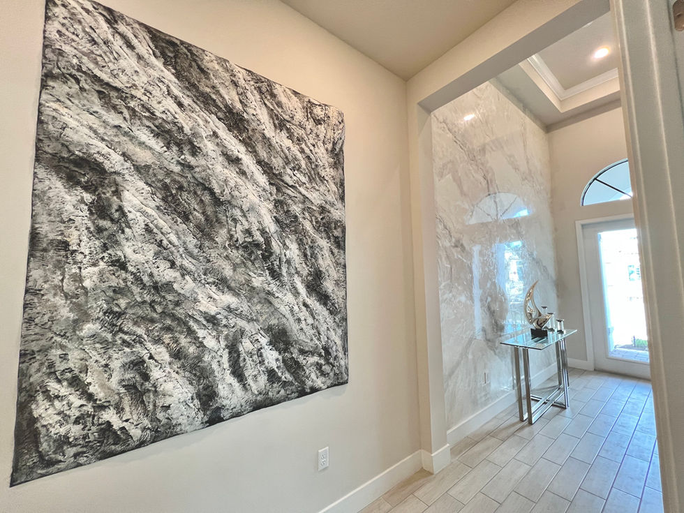 Eco-conscious design featuring handcrafted plaster textures and decor.