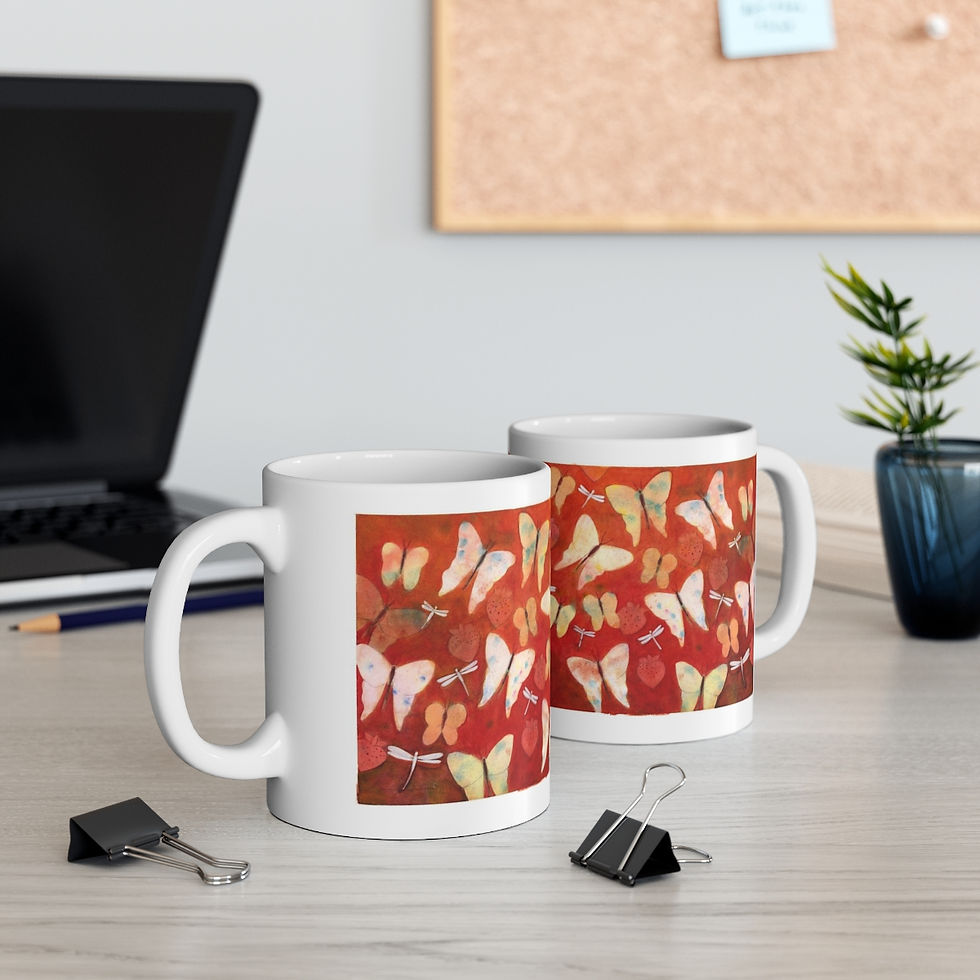Thumbnail: Butterflies and Dragonflies - Ceramic Mug 11oz