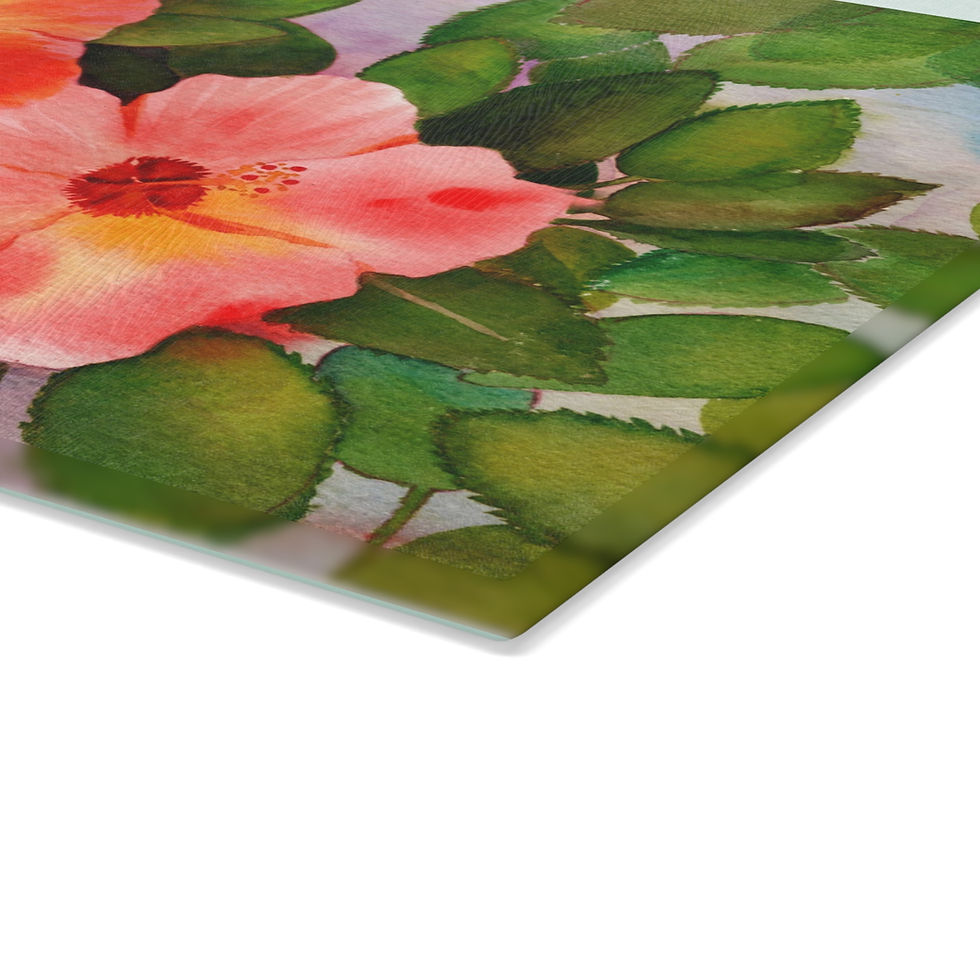 Thumbnail: Hawaiian Ibiscus Glass Cutting Board