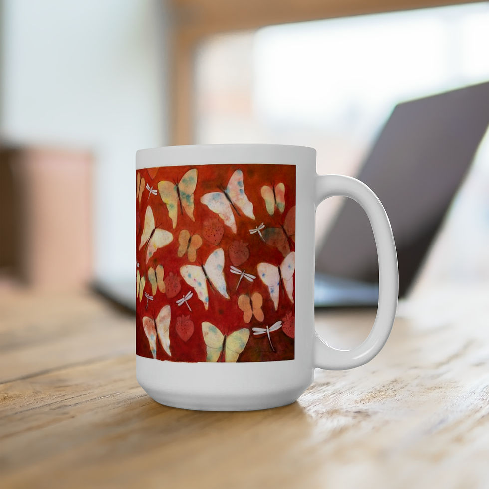 Thumbnail: Butterflies and Dragonflies - Ceramic Mug 15oz