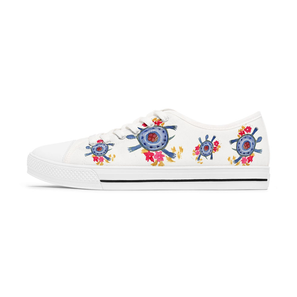 Thumbnail: Blue Creation Turtle Women's Low Top Sneakers