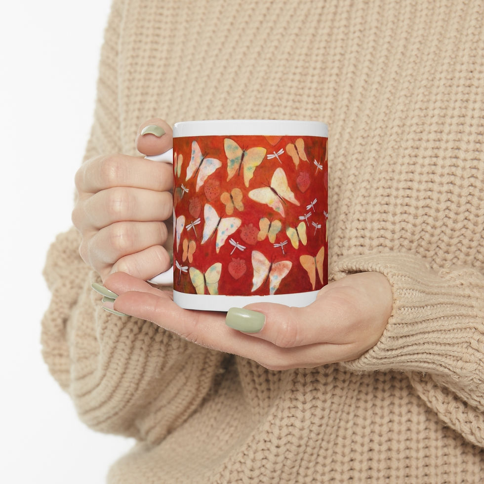 Thumbnail: Butterflies and Dragonflies - Ceramic Mug 11oz