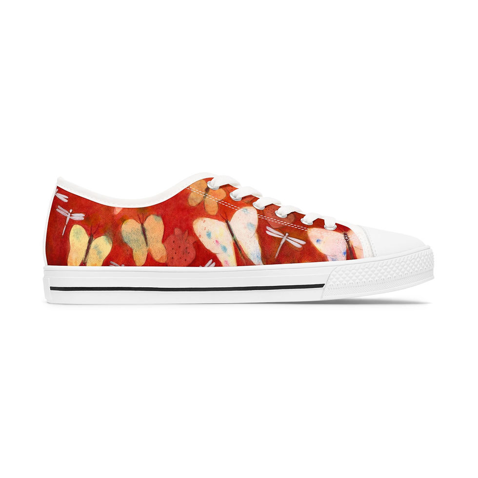 Thumbnail: Butterflies and Dragonflies Women's Low Top Sneakers