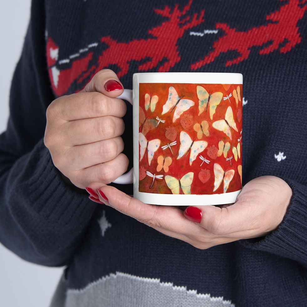 Thumbnail: Butterflies and Dragonflies - Ceramic Mug 11oz