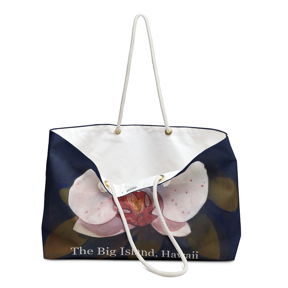 Thumbnail: Hawaiian White Orchid Weekender Bag with types