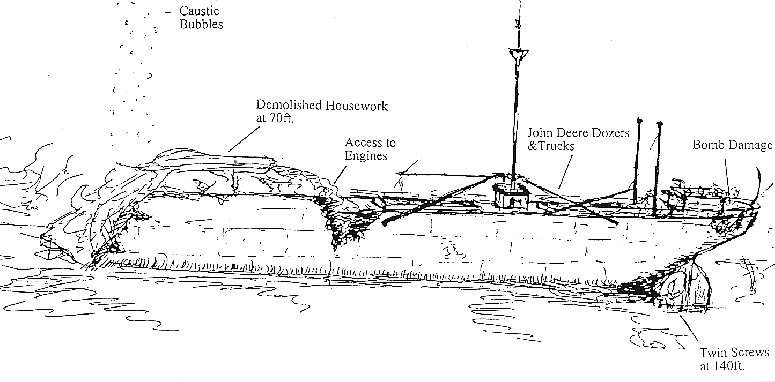 Hoki Maru Wreck Sketch