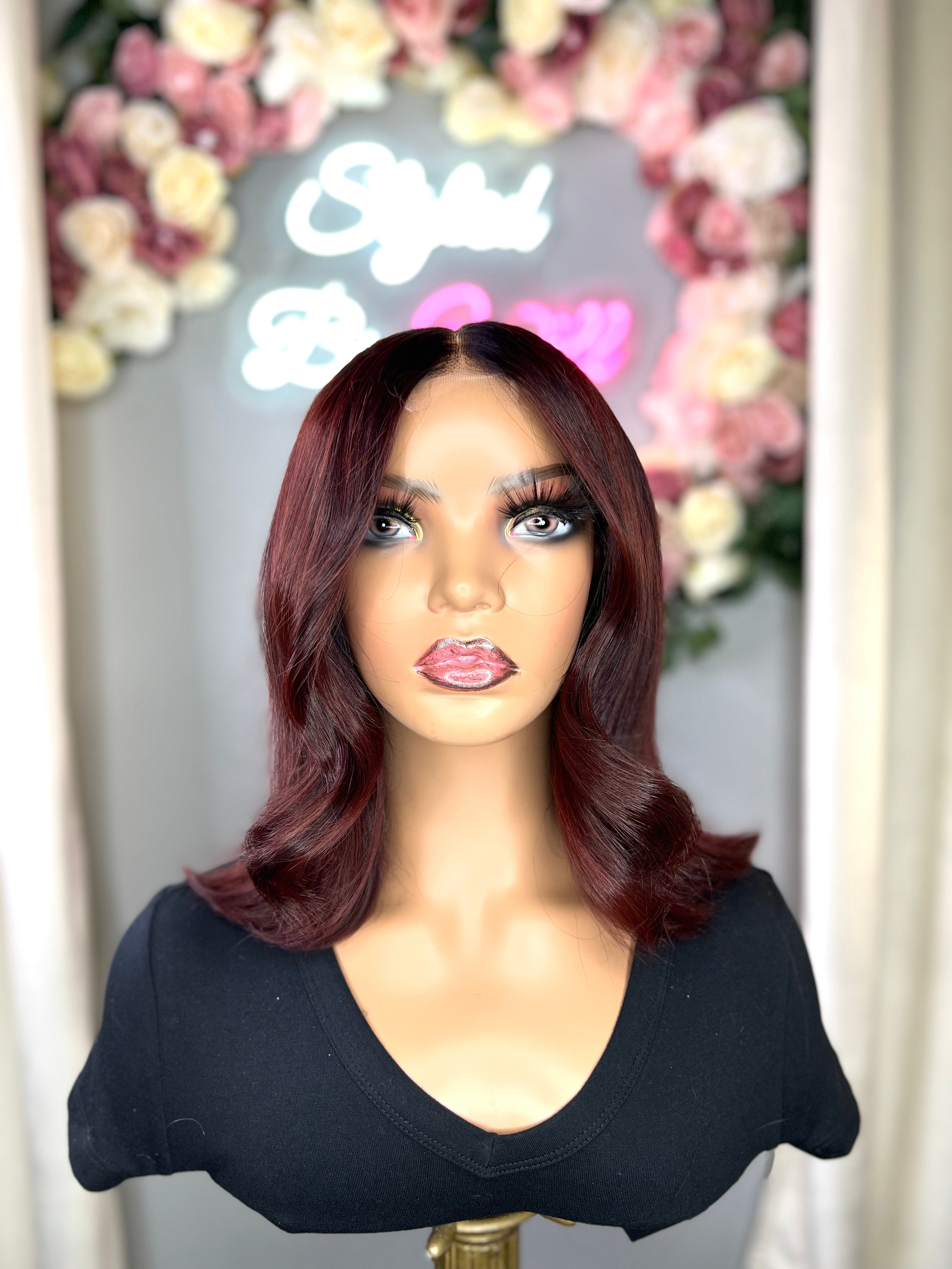 TASHA – Deep Mahogany Red Bob Wig | 90s-Inspired
