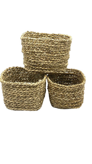 Thumbnail: Seagrass Hand Woven Storage Basket Set of 3
