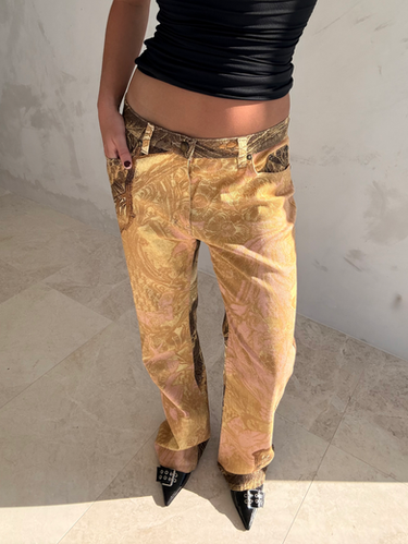 Roberto Cavalli 2001 Gold Leaf jeans | Hirebyher