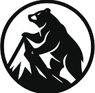 The Logo of Brown Bear Mountainguiding, bear climbing on a mountain - we guide you where you only meet bears. 