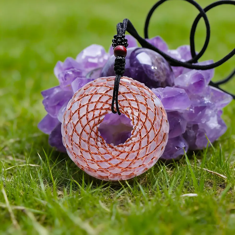 Миниатюра: Rodin Coil & Lapis Lazuli Necklace Pendant Natural Stone Adjustable Chain