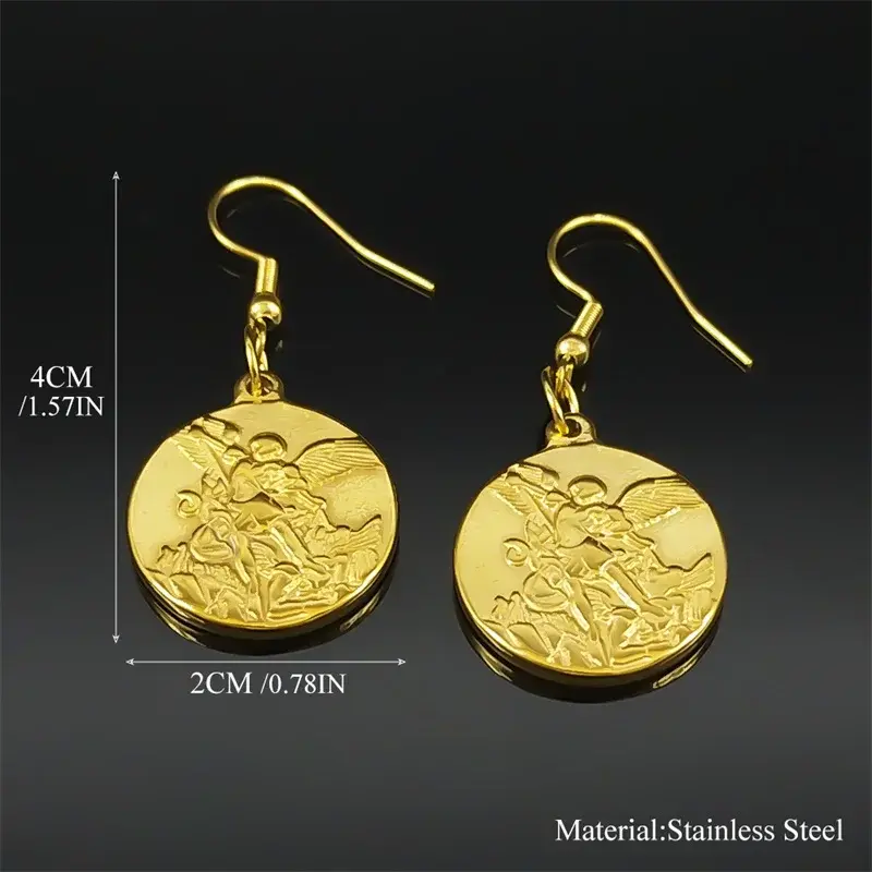 Thumbnail: Mini Archangel Michael Angel Earrings