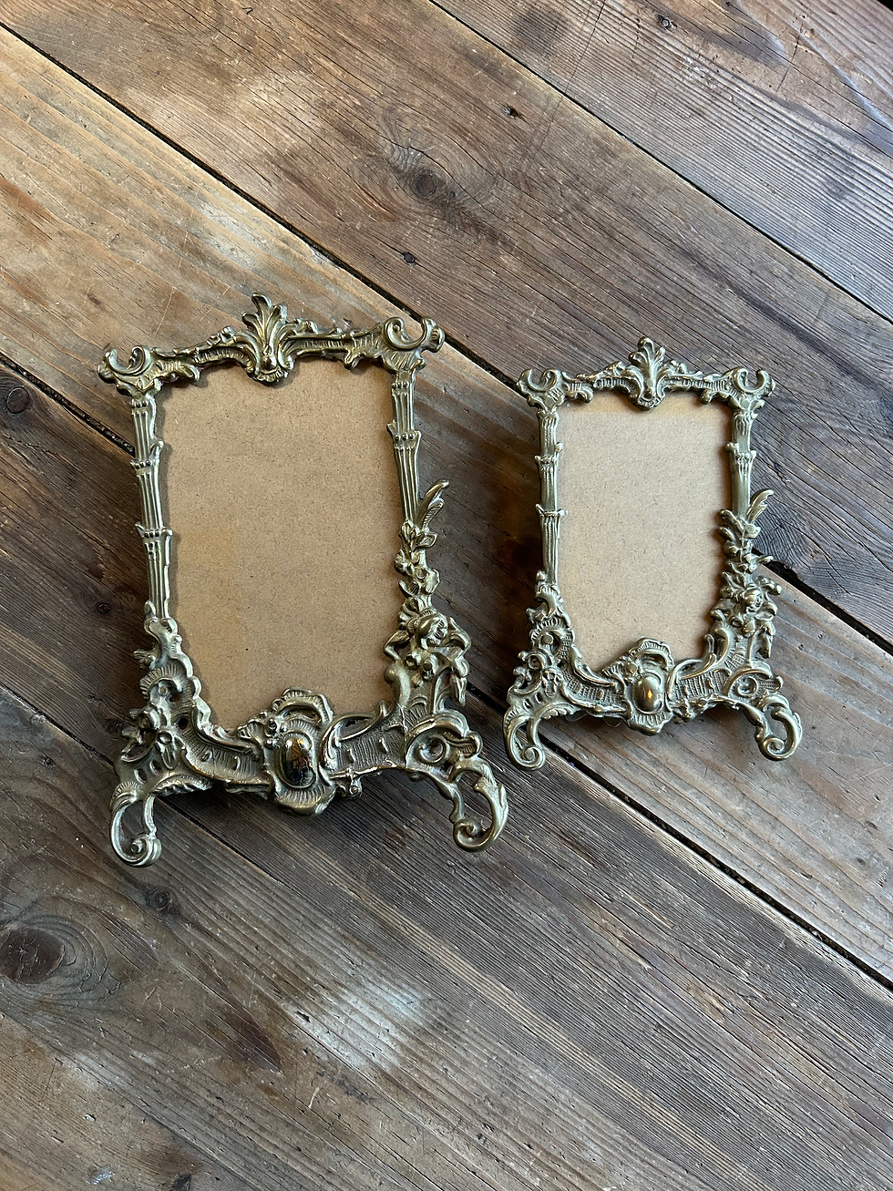 Thumbnail: Pair of Ornate Brass Picture Frames