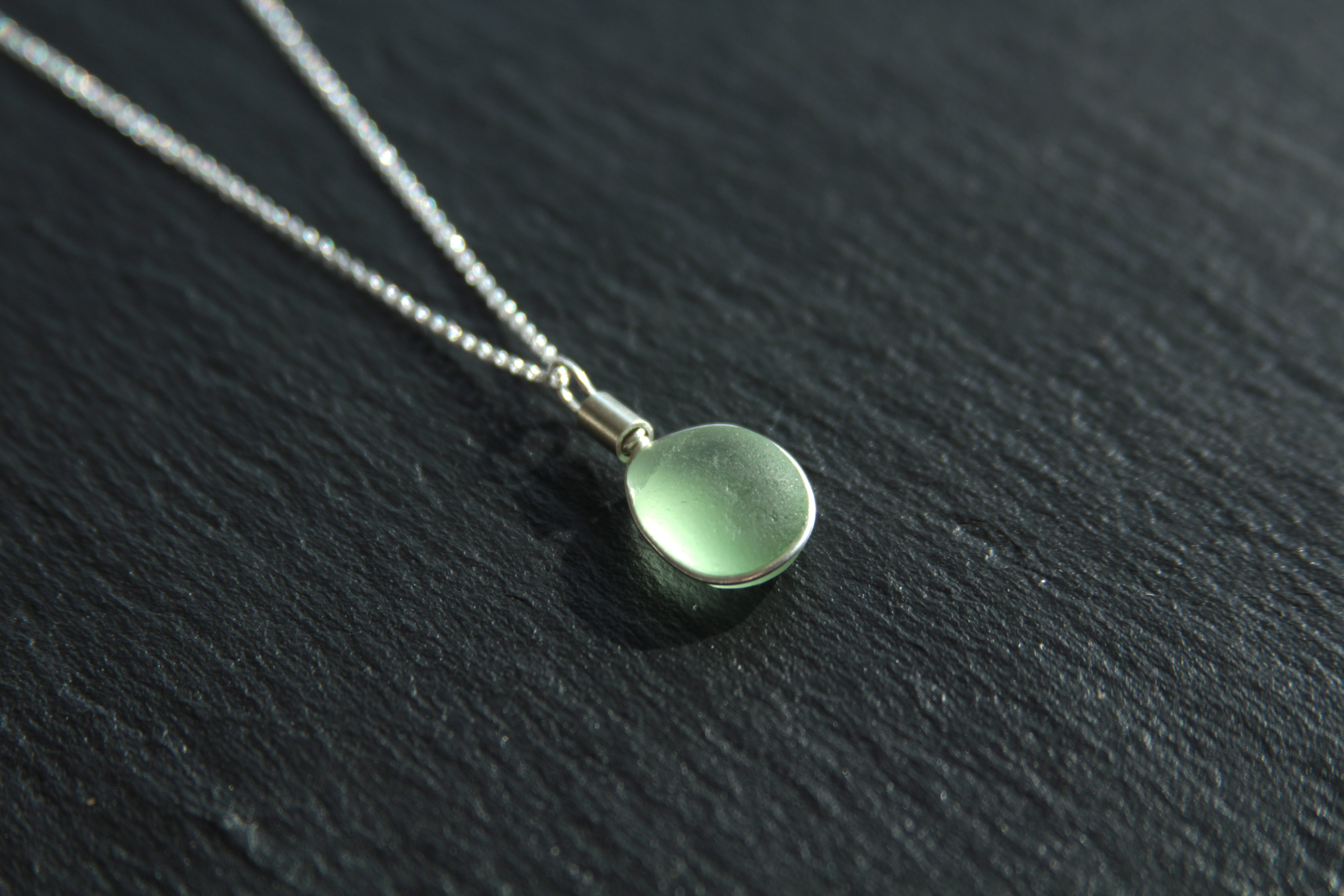 Light Green Seaglass Wrap Necklace