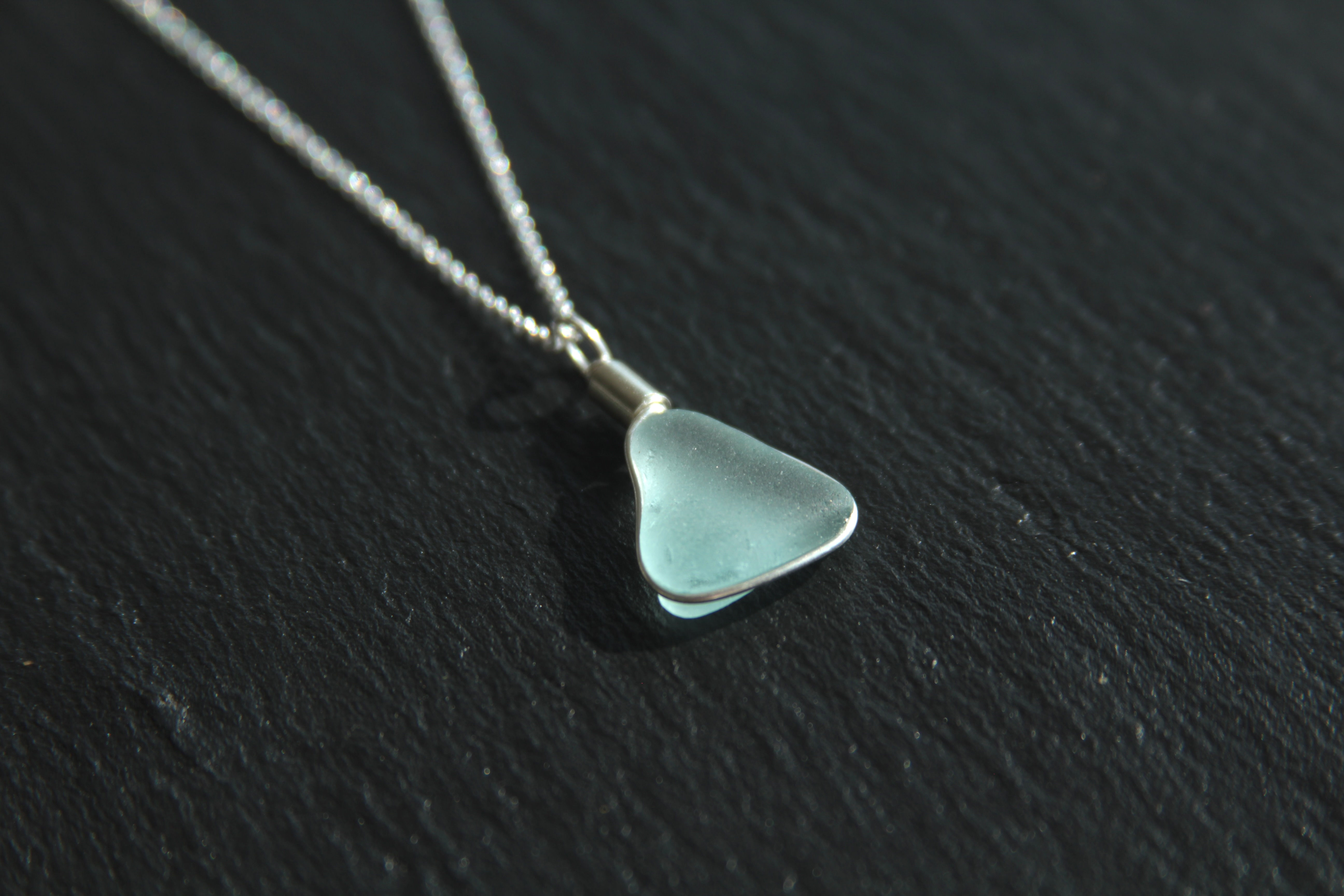 Iceberg Blue Seaglass Wrap Necklace