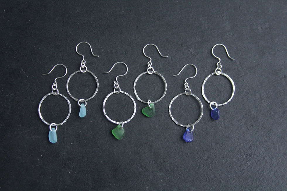 Thumbnail: Large Hammered Hoop Earrings