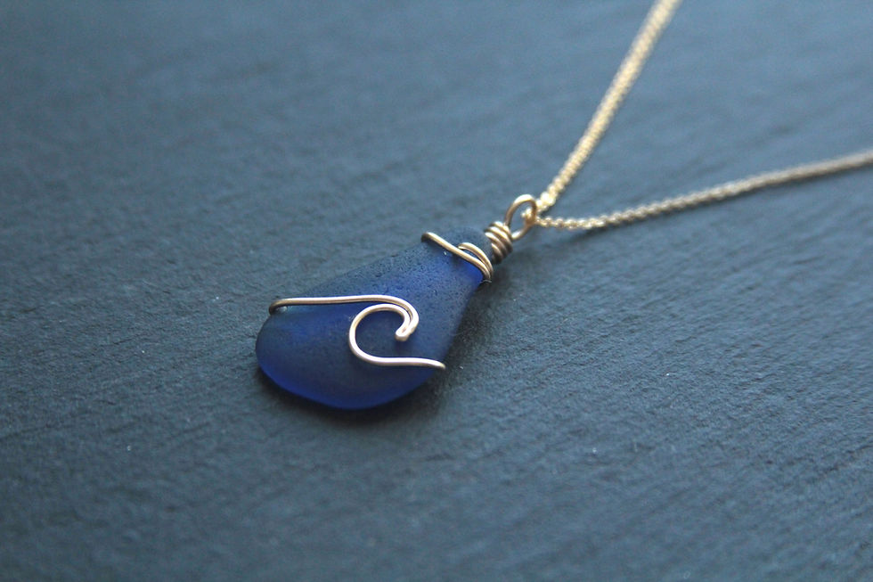 Thumbnail: Gold Filled Cobalt Blue Signature Wave Necklace