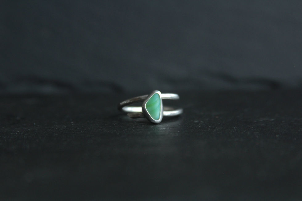 Thumbnail: Multi Coloured Milk Sea Glass Kai Ring