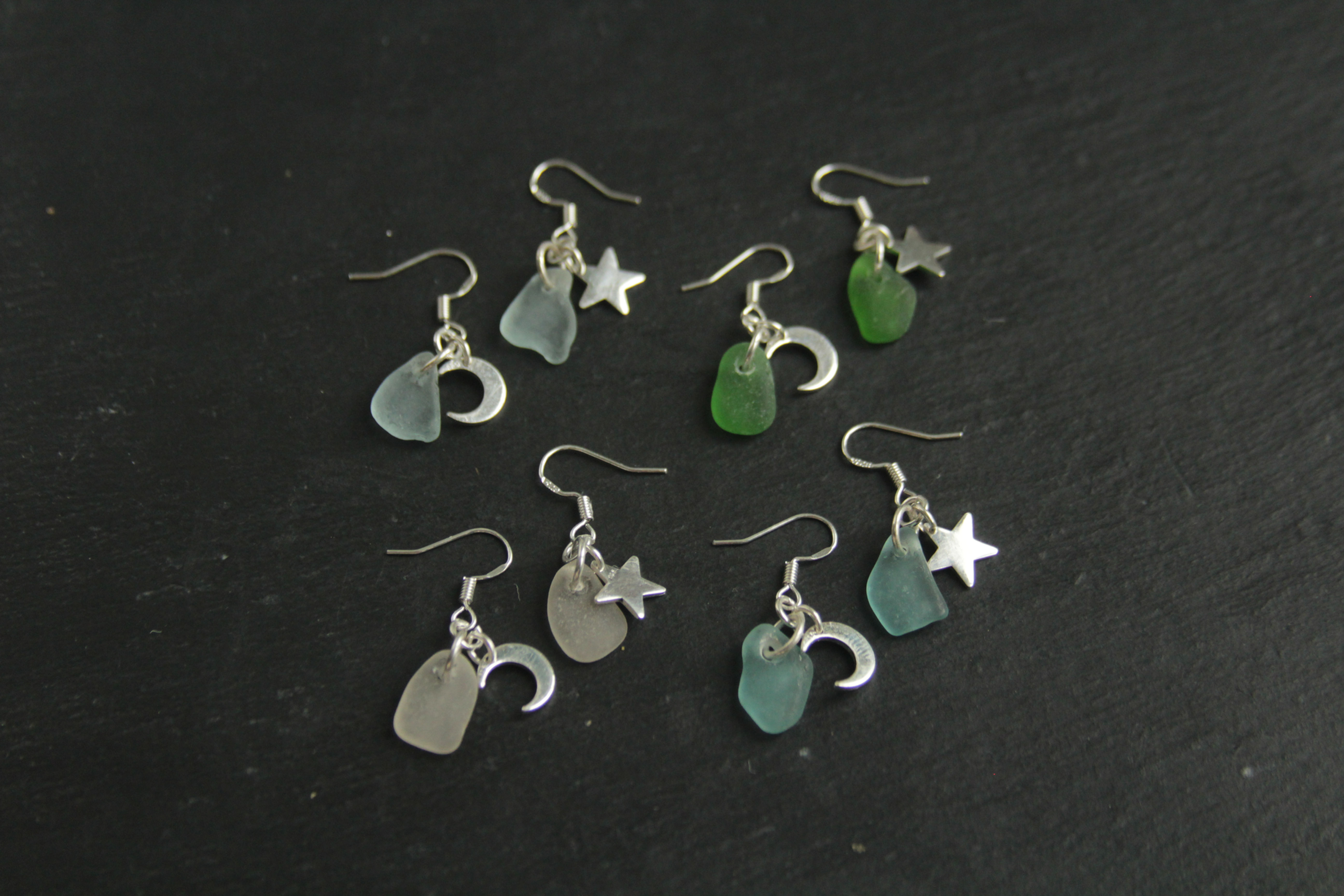 Sea Glass Night Sky Earrings