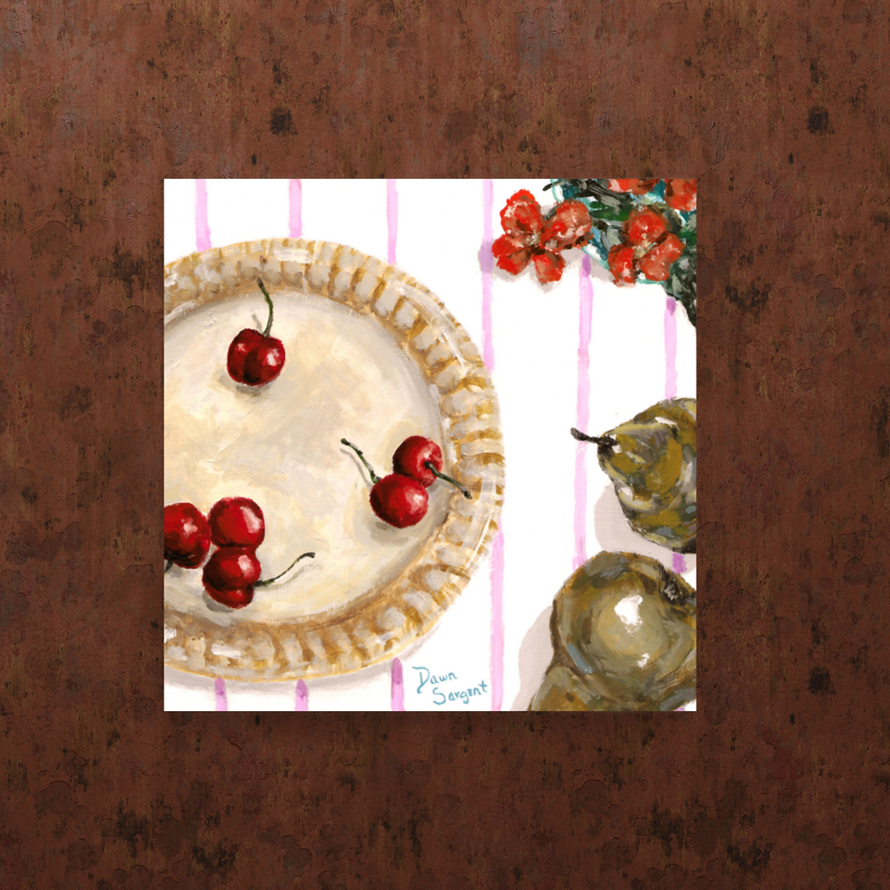 Cherries and Pears Print - 10x10