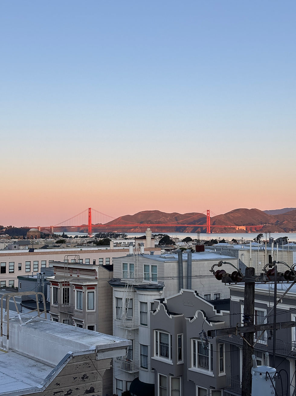 Sunset image of the golden gate bridge