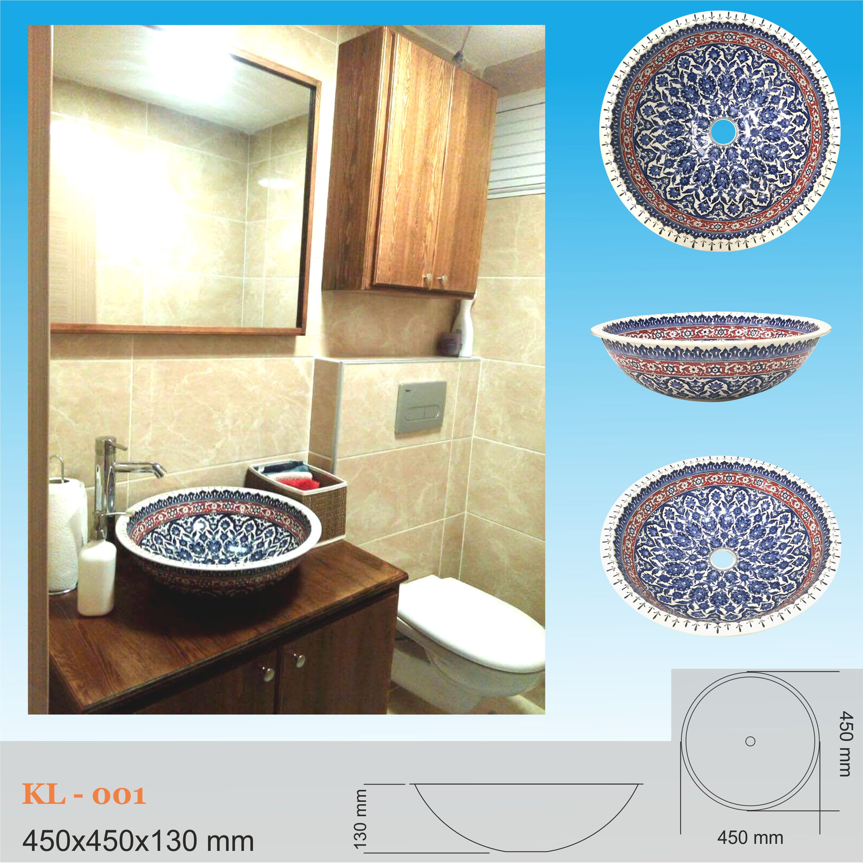 حوض سيراميك تركي ، حوض الحمام ، حوض الحمام ، 46 سم × 13 سم