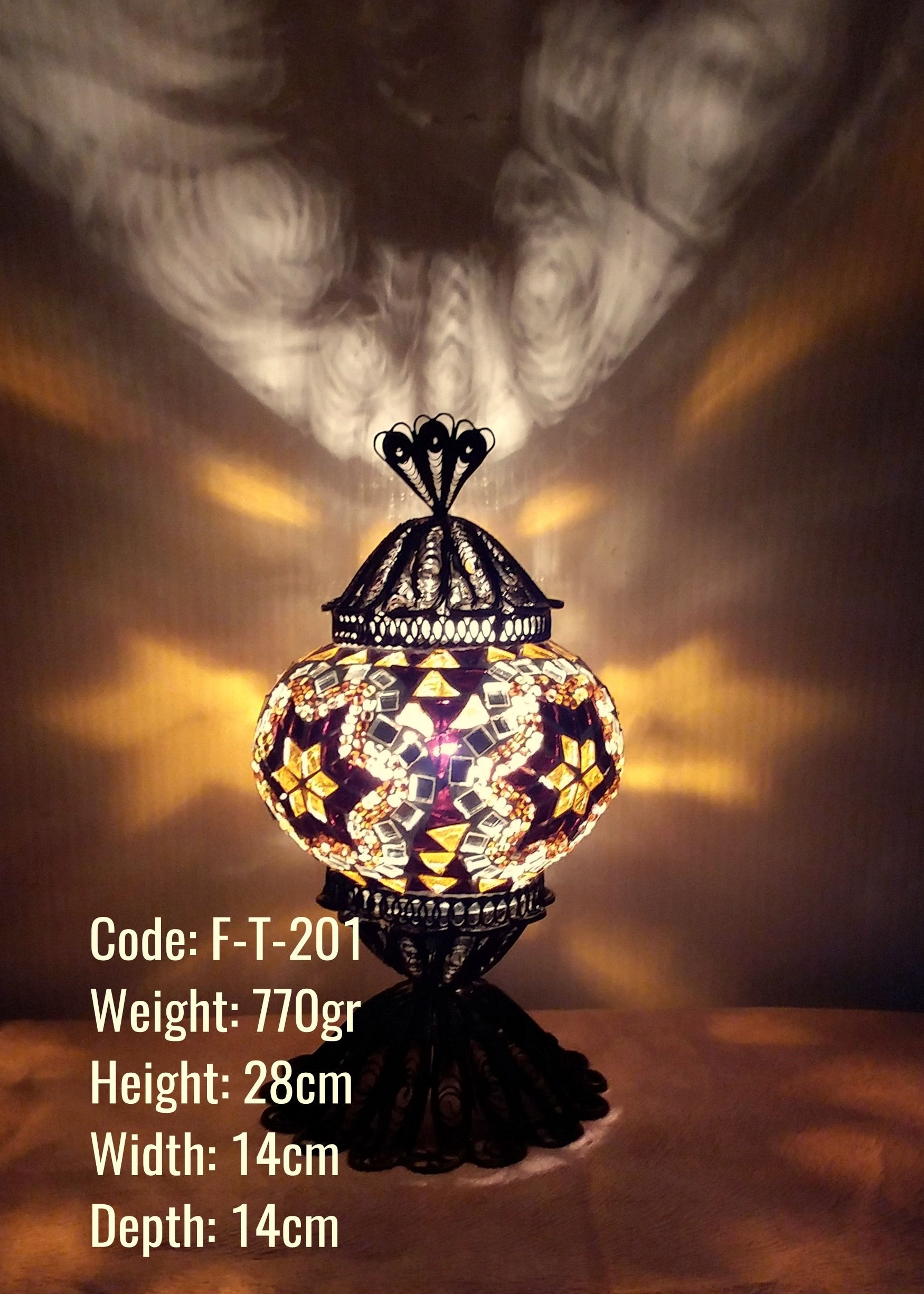 مصباح طاولة الفسيفساء