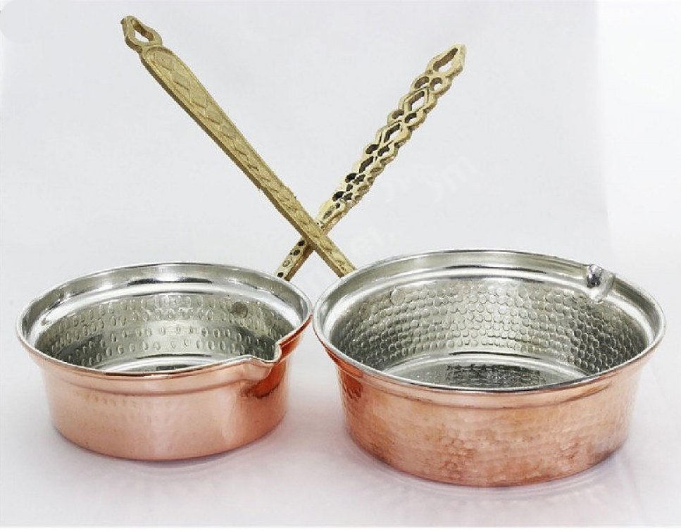 10 × وعاء صلصة نحاس تركي مكون من قطعتين