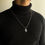 Thumbnail: Shiny Hamsa Hand Silver Pendant With Chain