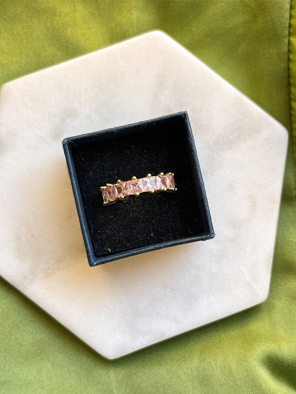 Thumbnail: Baby Pink Sapphire Adjustable Golden Ring