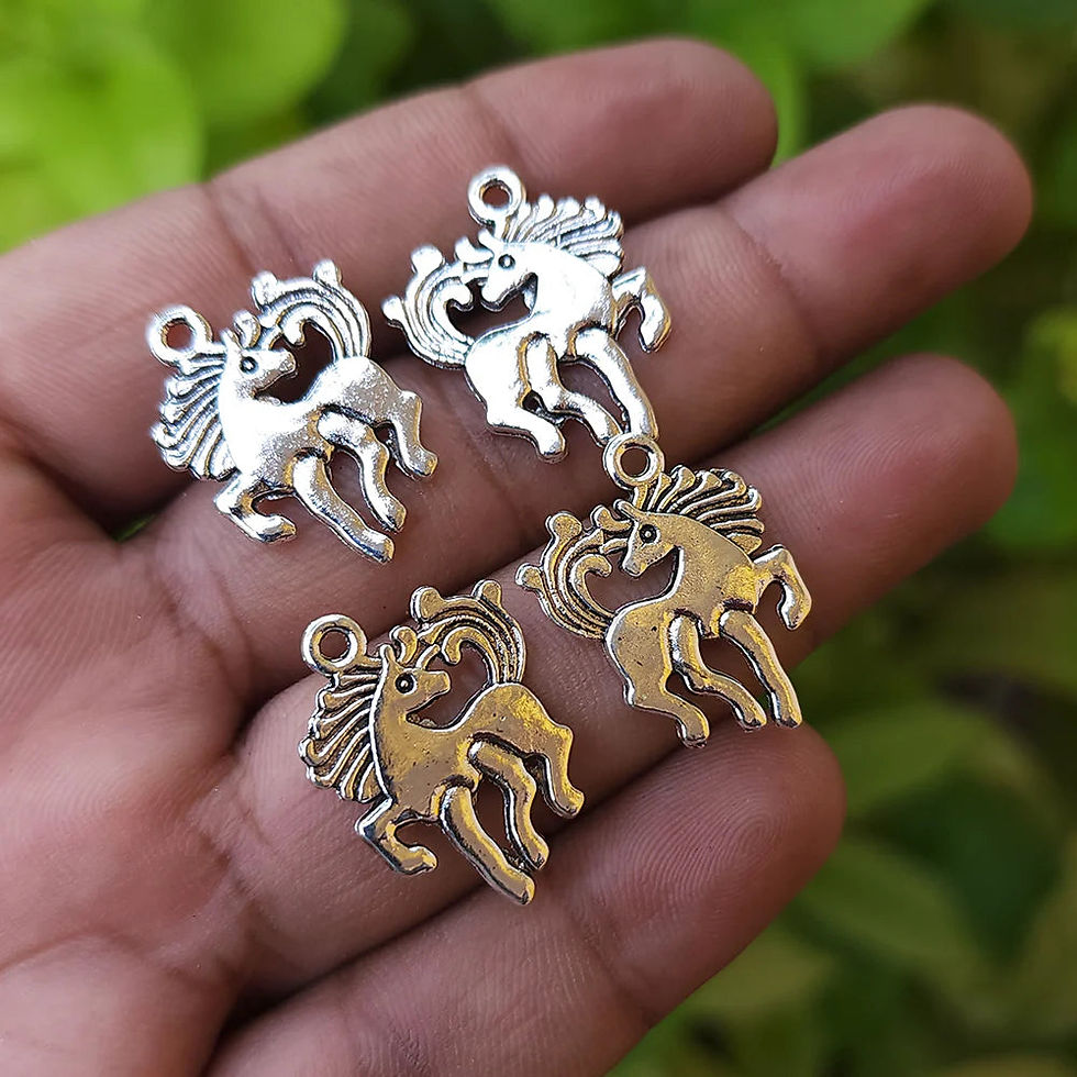 Silver Gracious Unicorn Charm | 6 Pcs