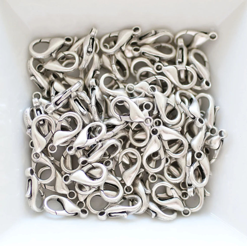 Real Brass Anti-Tarnish Silver Lobster Clasp | 6 Pcs