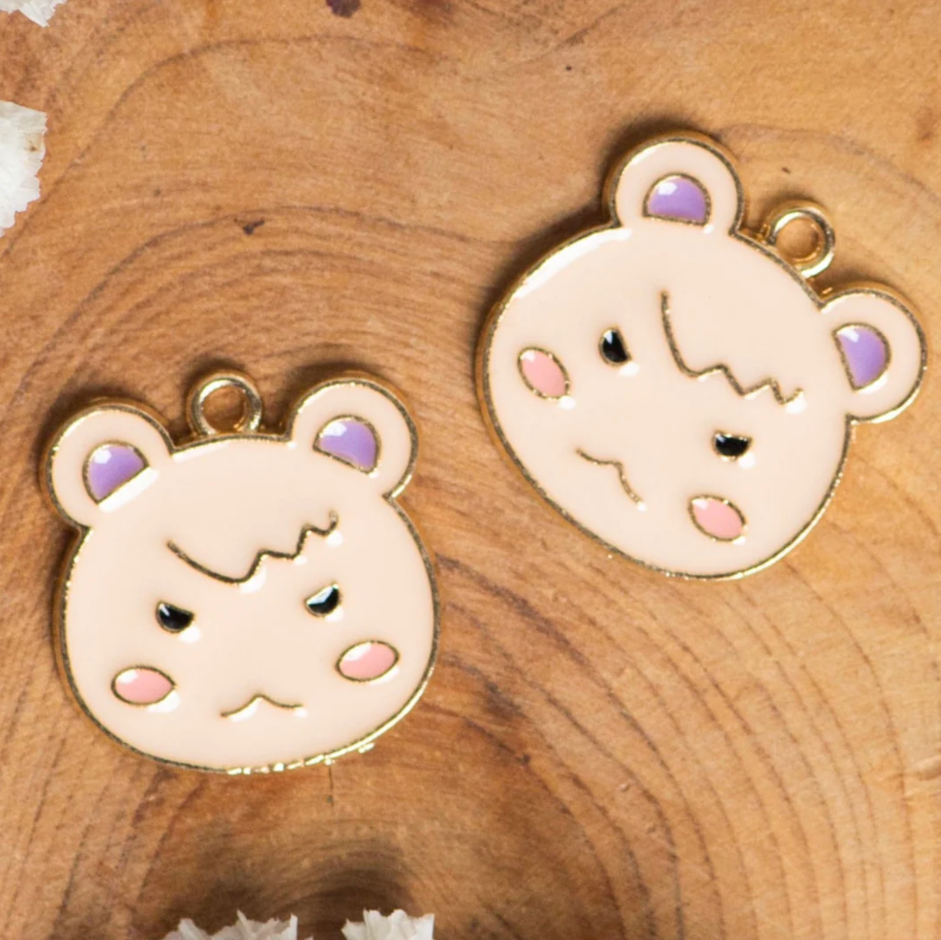 Pink Angry Piglet Enamel Charm