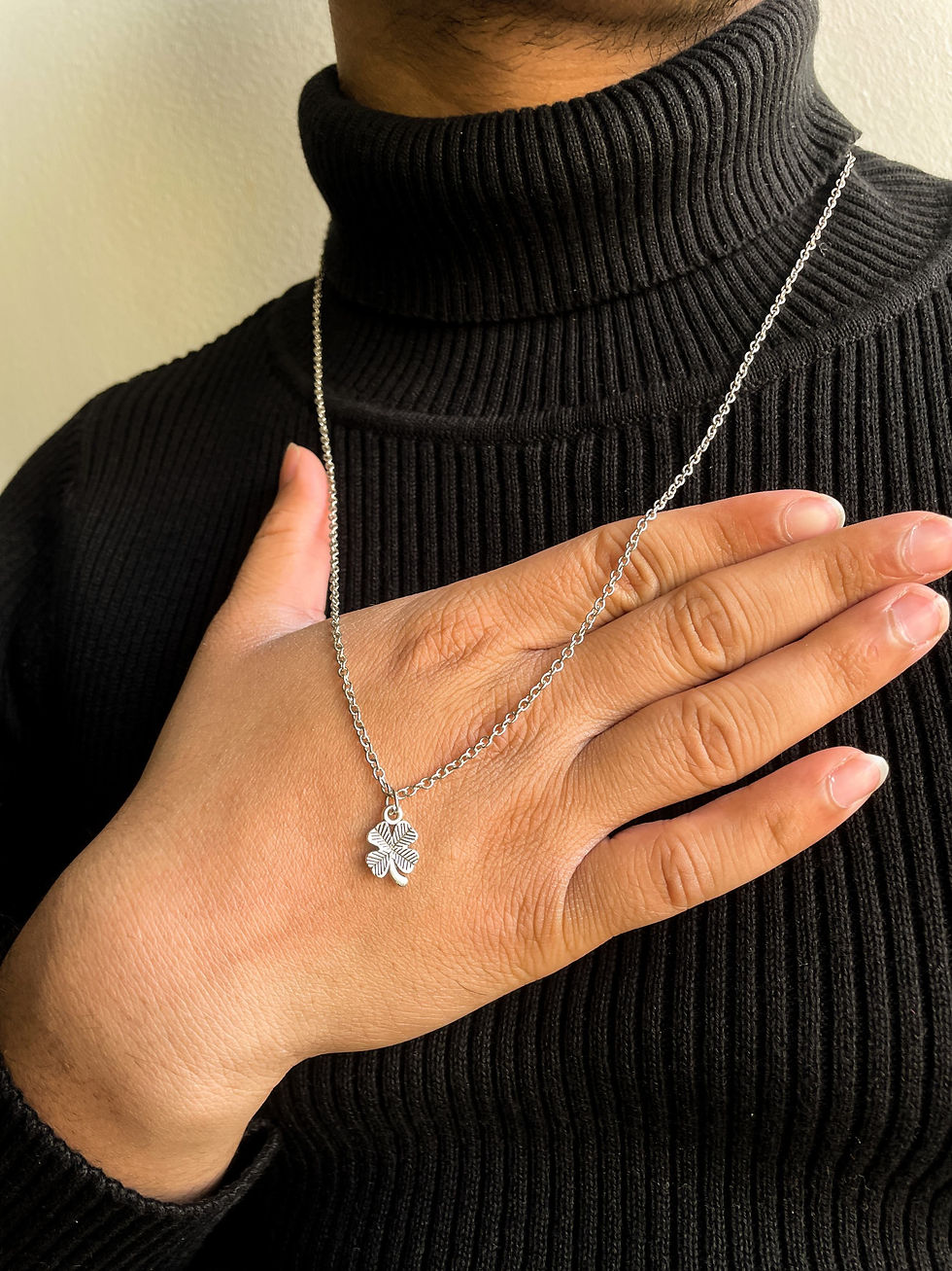 Thumbnail: Clover Leaf Silver Charm | 3 Pcs