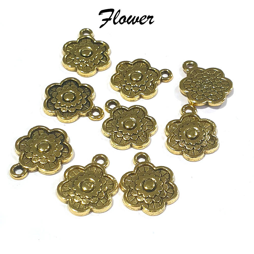 Golden Flower Charm | 6 Pcs