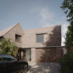 modern arts and crafts style house, sustainable eco home