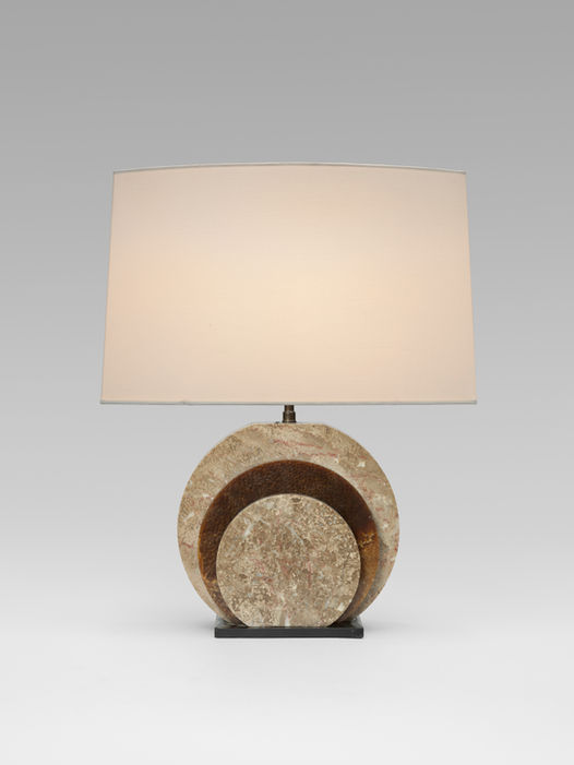 An art deco French table lamp in marble. 