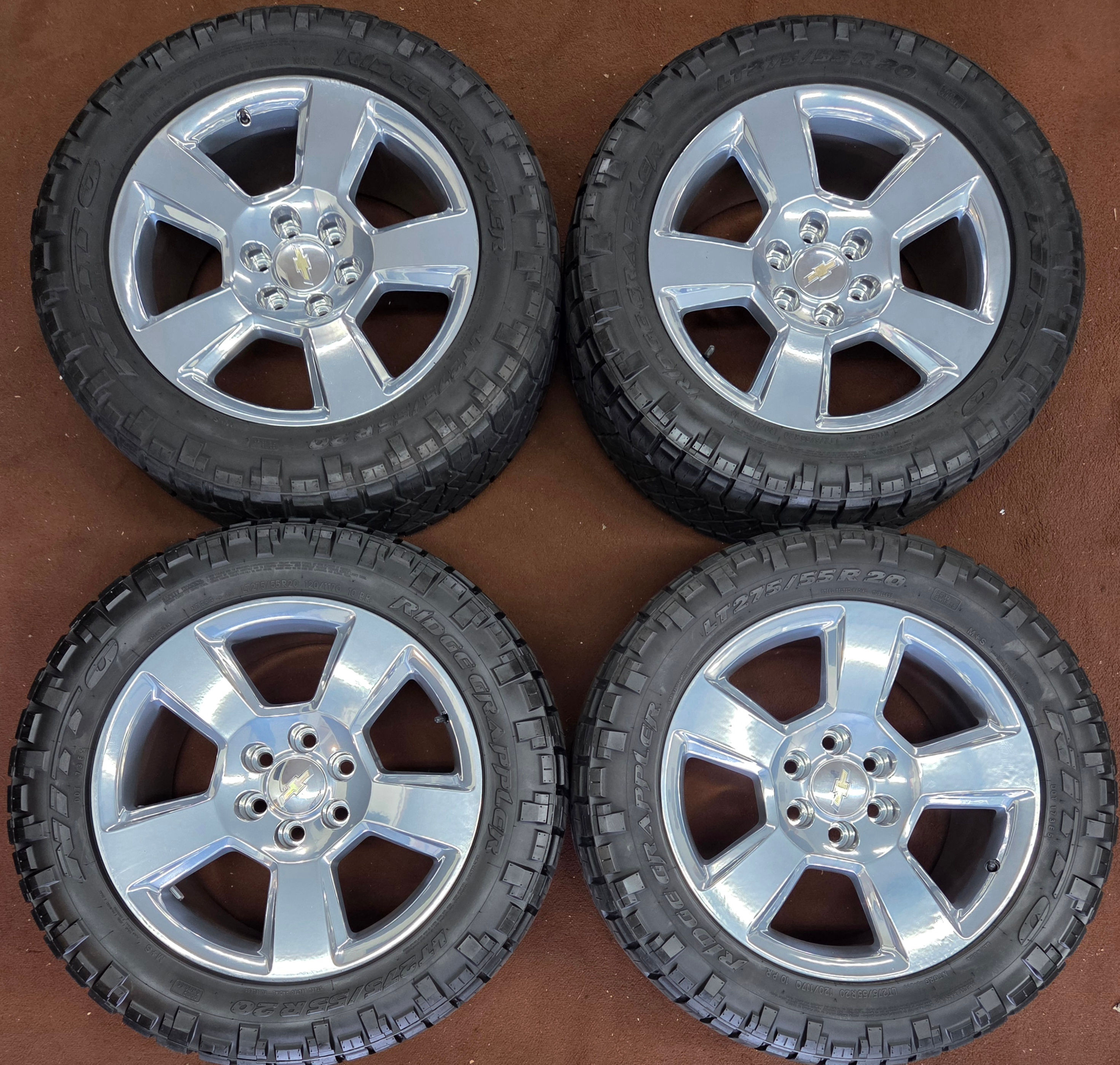 4 Oem Powdercoated 2018 Chevy LTZ 1500 20" Wheels Tires