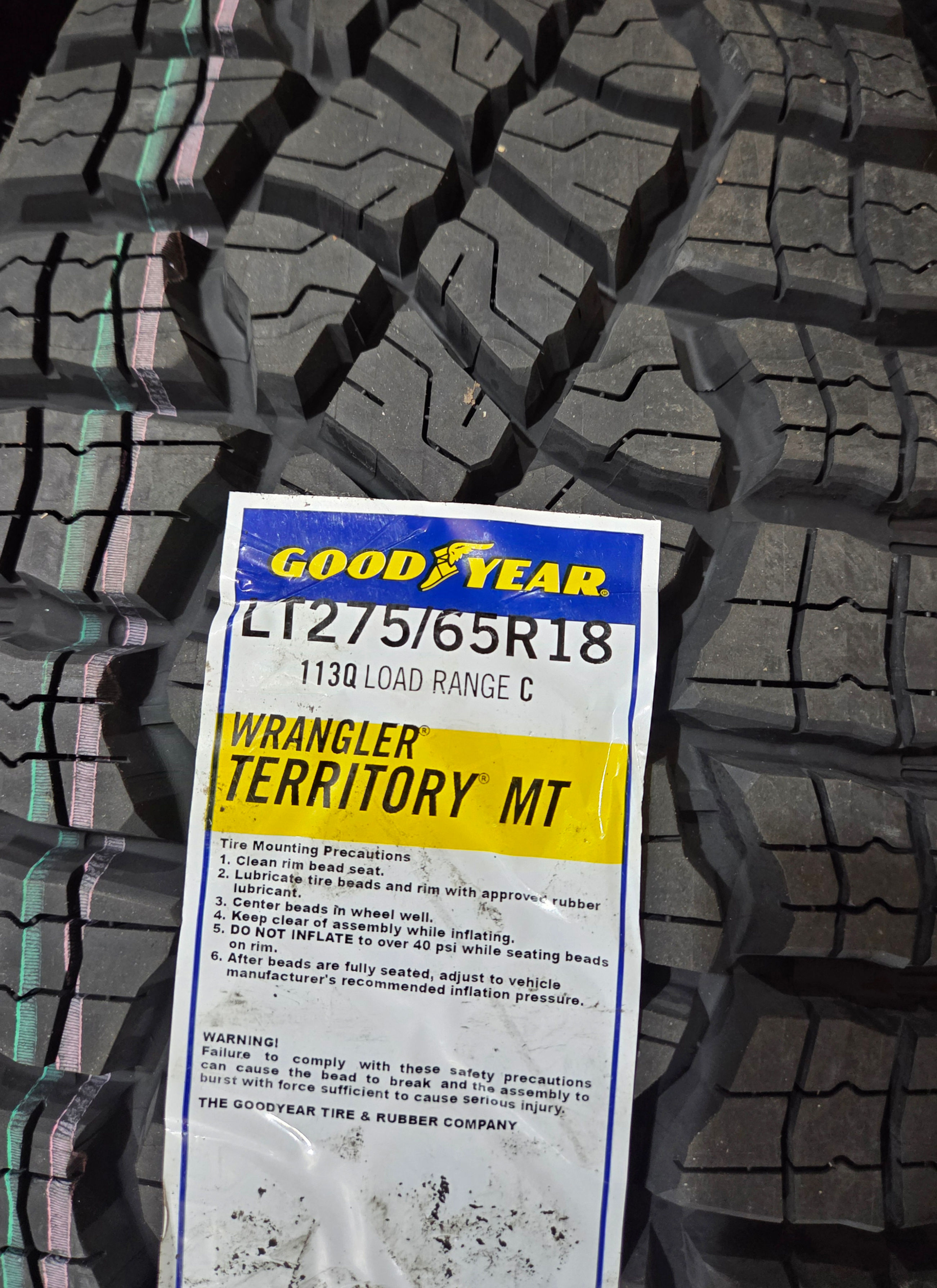 4 New Goodyear Territory MT 275/65r18 MT Tires