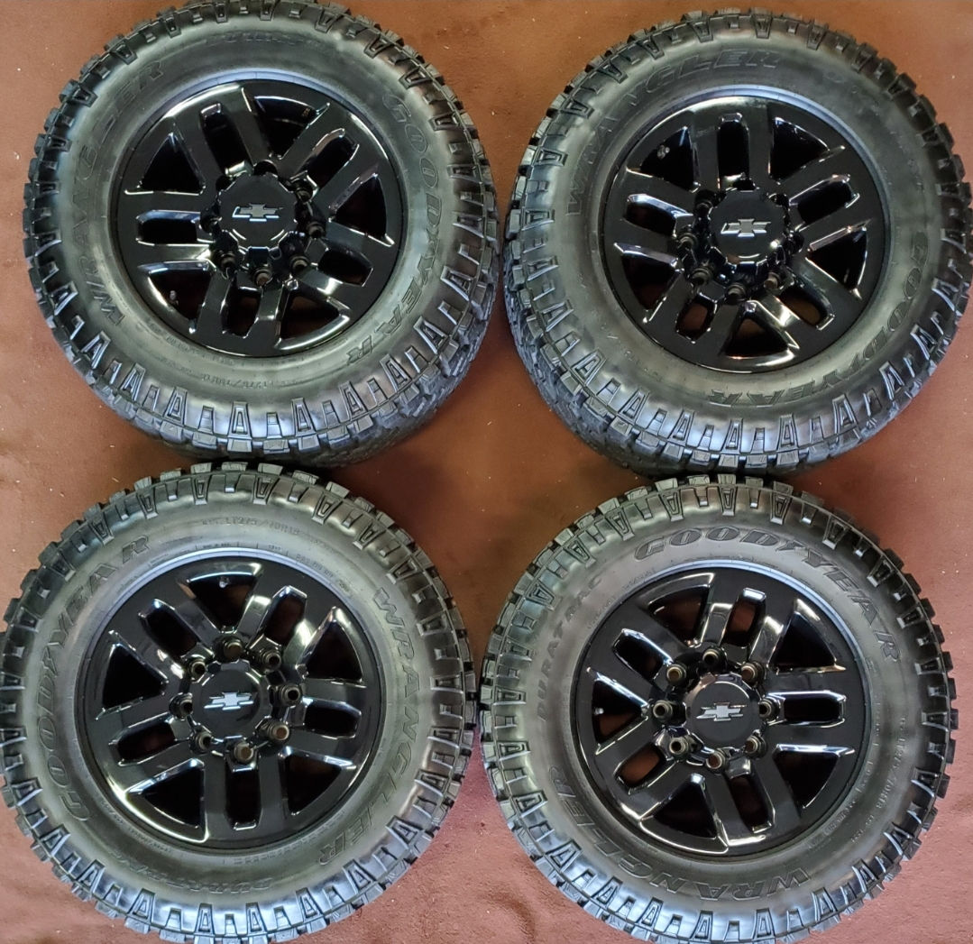 4 New Oem Style Midnight 18" Chevy Gmc 2500 3500 Wheels Tires