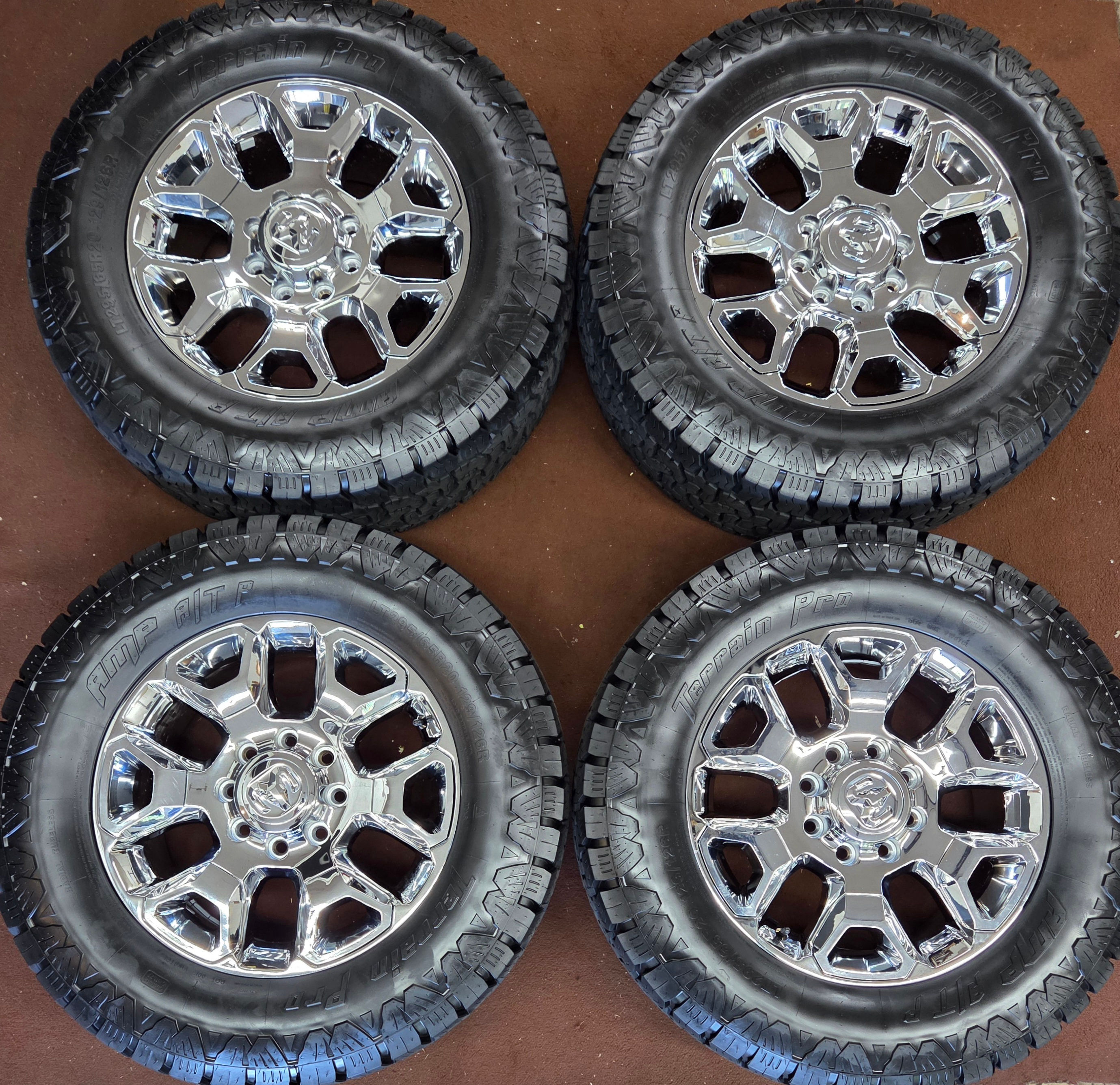 4 20" Chrome Dodge Ram 2500 3500 Wheels 35" Tires