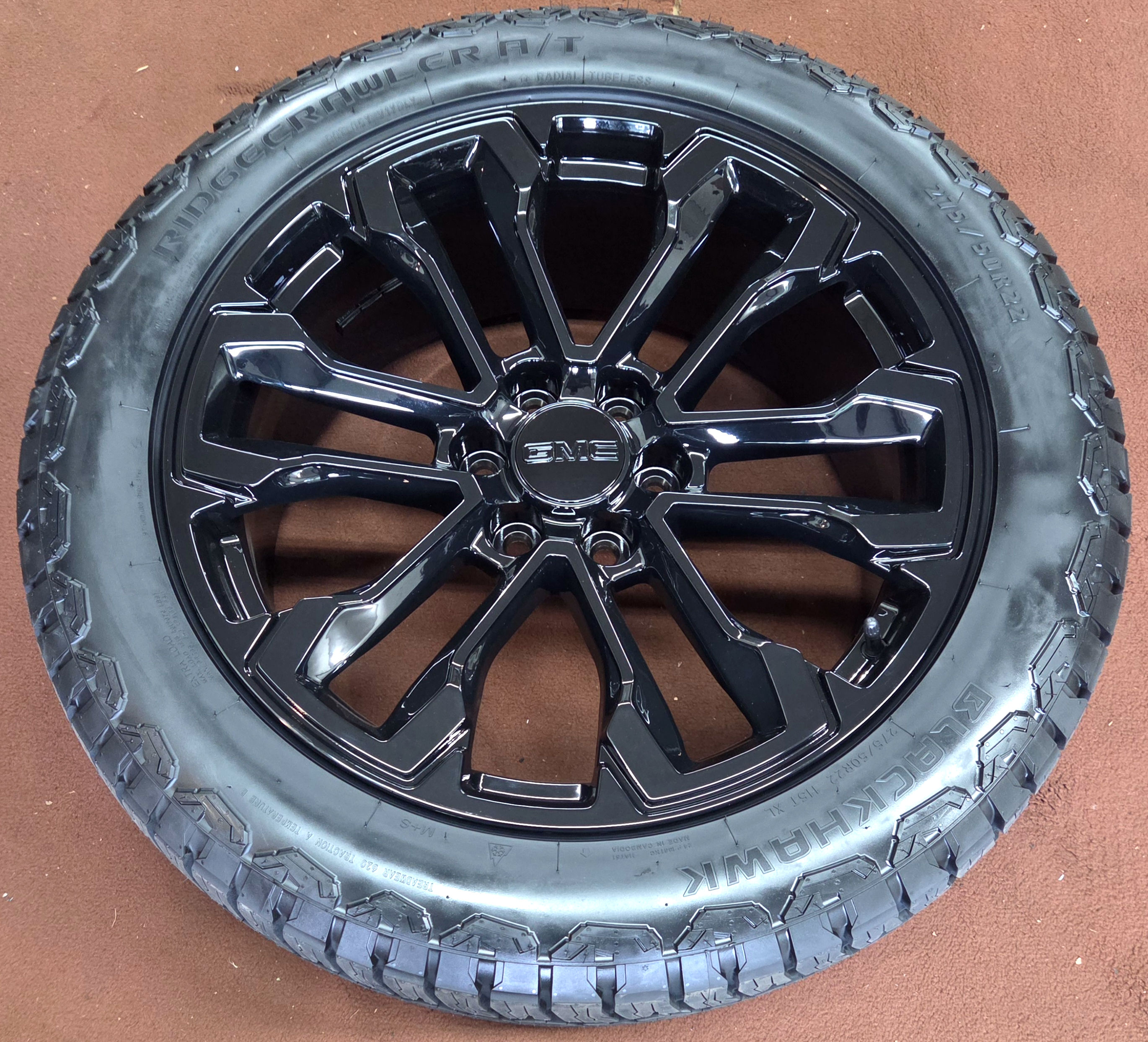 4 New 22" Black 5905 Chevy Gmc 1500 Wheels Tires
