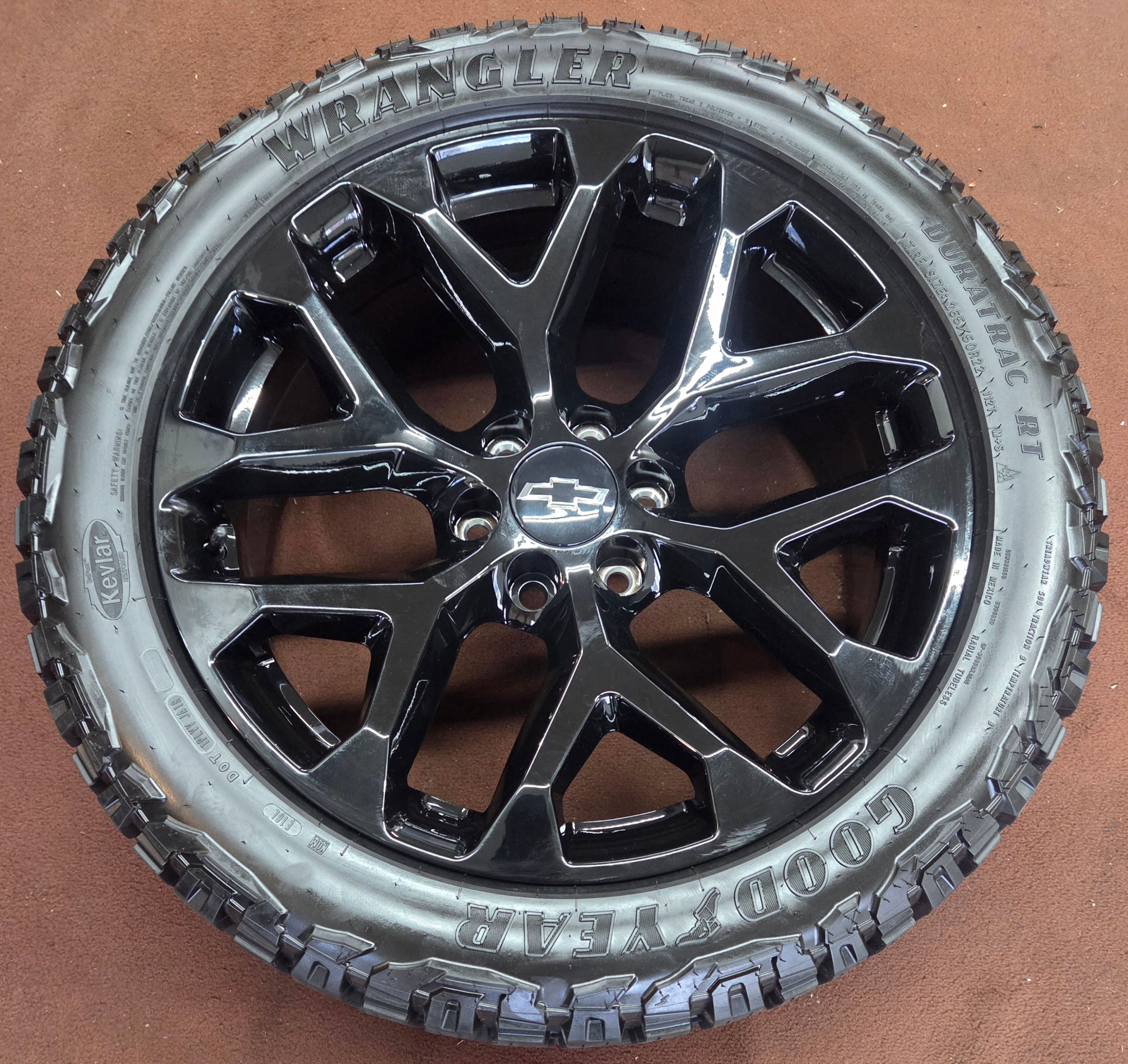 4 New Black 22" Ck156 Snowflake Chevy Gmc 1500 Wheels Tires