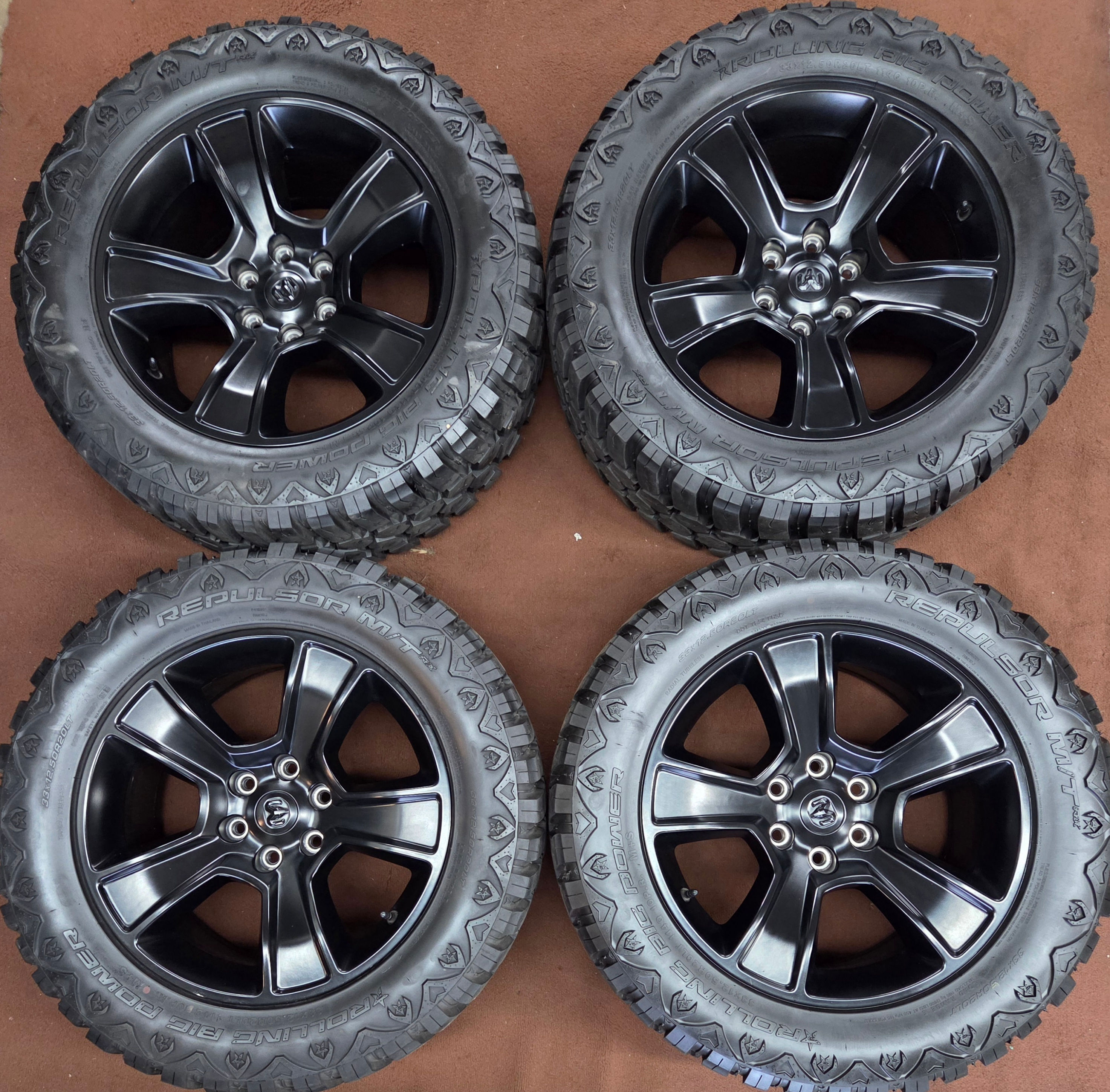 4 2021 Black Oem 20" 1500 Dodge Ram Midnight Wheels Tires