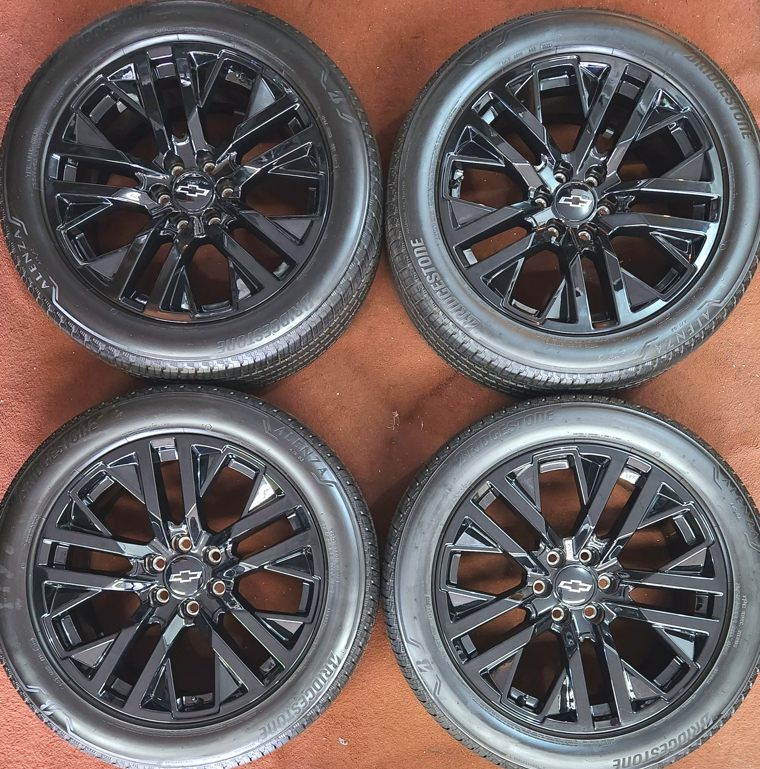 4 New Black 22" 5903 GMC Chevy Elevation Carbon Editon Wheels Tires