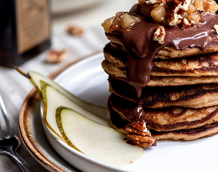 Buckwheat Pancakes with Pear Jam (GF)