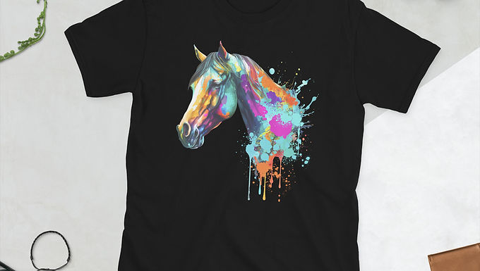 Watercolor Horse Head Short-Sleeve Unisex T-Shirt
