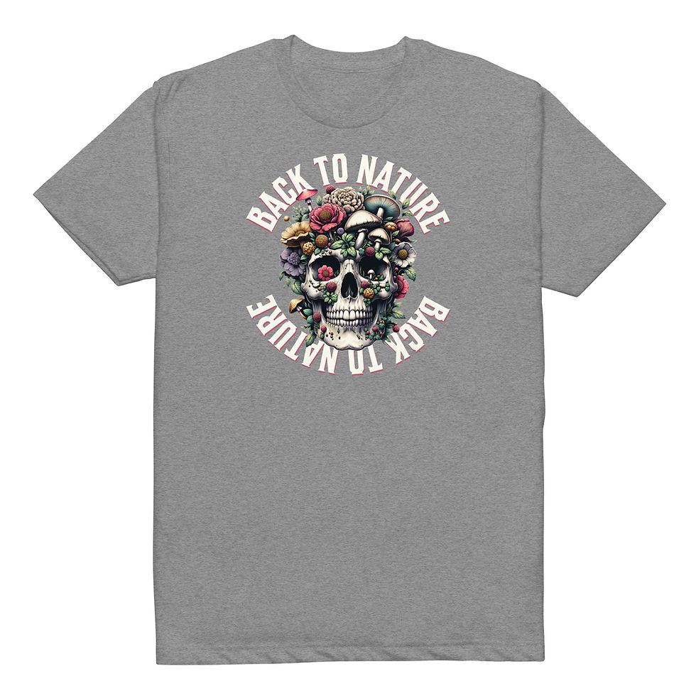 Thumbnail: Shop the Back To Nature Organic Skull Unisex Fitted T-Shirt for eco-friendly style and comfort. Perfect fit for any wardrobe.